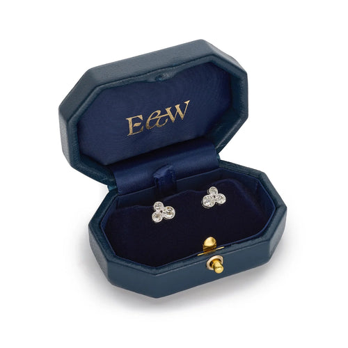 Boucles d'oreilles Signature - Boucles d’oreilles puces en platine et diamants taille ancienne 1,20 ct 58 Facettes EW-0014