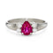 Bague Bague en platine avec rubis naturel 1,00 ct et diamants 0,20 ct 58 Facettes VI-0018