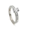 Bague 50 Bague de fiançailles en or blanc 18 ct avec diamants 0,65 ct 58 Facettes VI-0013