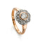 Bague 53 Époque victorienne - Bague entourage en or 18 ct et diamants 1,30 ct 58 Facettes VI-0023
