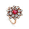 Bague 50.5 Bague cluster victorienne en or jaune 14 ct, rubis et diamants 58 Facettes VI-0025