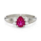 Bague 51 Bague en platine avec rubis naturel 1,00 ct et diamants 0,20 ct 58 Facettes VI-0018