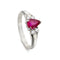 Bague 51 Bague en platine avec rubis naturel 1,00 ct et diamants 0,20 ct 58 Facettes VI-0018