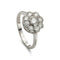 Bague 54 Bague cluster en platine avec diamants (env. 1,00 ct) 58 Facettes VI-0032