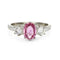 Bague 53.5 Bague trois pierres vintage en platine, saphir fantaisie 1,20 ct et diamants 58 Facettes VI-0024