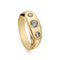 Bague 54.5 Bague gypsy victorienne trois pierres en or jaune 18 ct et diamants 58 Facettes VI-0022