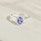 Bague 57 Bague en or blanc 14 carats avec tanzanite ovale 1,0 ct 58 Facettes 3230-1
