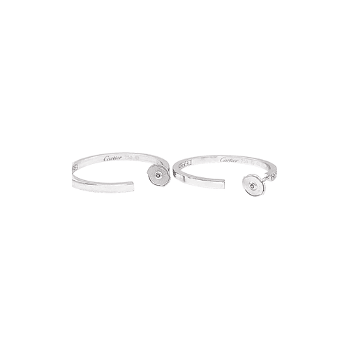 Boucles d'oreilles Boucles d'oreilles Cartier, or blanc et diamants. 58 Facettes 35375