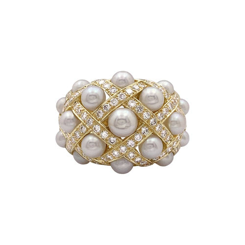 Bague 53 Bague Chanel, "Baroque", or jaune, diamants et perles. 58 Facettes 35390