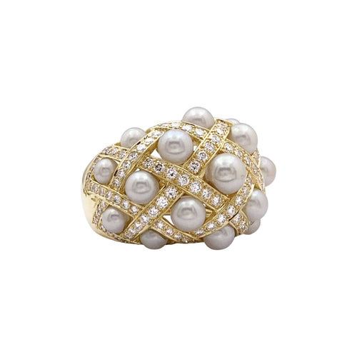 Bague 53 Bague Chanel, "Baroque", or jaune, diamants et perles. 58 Facettes 35390