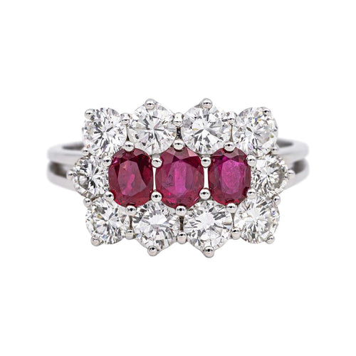 Bague 55 Bague Or blanc Rubis, Diamant 58 Facettes 4932882CN