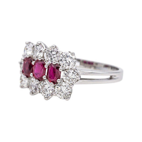Bague 55 Bague Or blanc Rubis, Diamant 58 Facettes 4932882CN