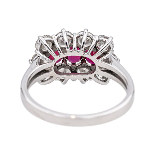 Bague 55 Bague Or blanc Rubis, Diamant 58 Facettes 4932882CN