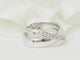 Bague 52.5 Bague croisée en or blanc 18 kt et diamants 58 Facettes 33642
