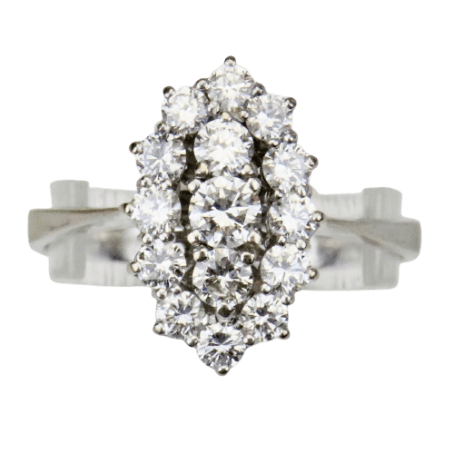 Bague 57 Bague en or blanc 14 carats avec diamants 58 Facettes 2832