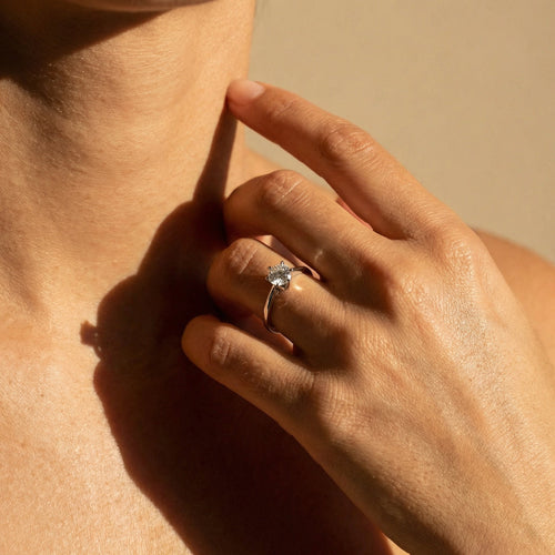 Bague 54 Bague solitaire en or blanc 750 avec diamant 0,50 ct 58 Facettes 2917