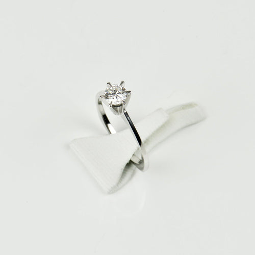 Bague 54 Bague solitaire en or blanc 750 avec diamant 0,50 ct 58 Facettes 2917