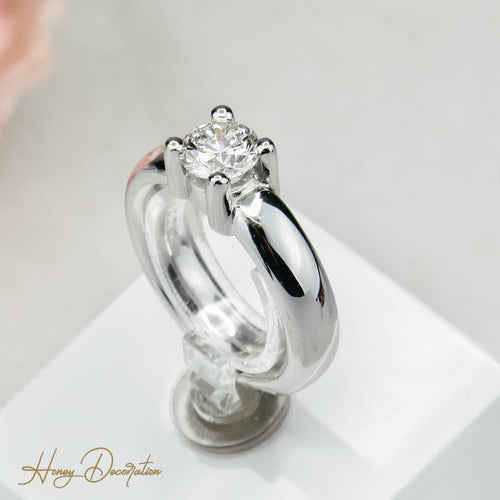 Bague 52 Solitaires - Bague solitaire en or blanc 18 carats et diamant 1,0 ct 58 Facettes 2343