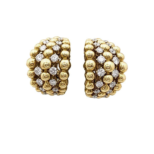 Boucles d'oreilles Boucles d'oreilles Boucheron, "Grain de raisin" en or jaune et diamants. 58 Facettes 35367