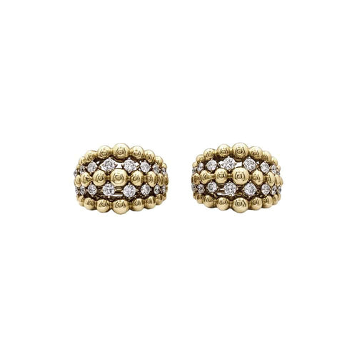 Boucles d'oreilles Boucles d'oreilles Boucheron, "Grain de raisin" en or jaune et diamants. 58 Facettes 35367