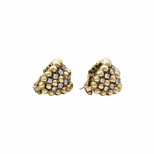 Boucles d'oreilles Boucles d'oreilles Boucheron, "Grain de raisin" en or jaune et diamants. 58 Facettes 35367