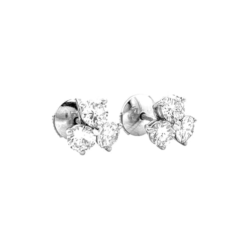 Boucles d'oreilles Boucles d'oreilles, platine et diamants. 58 Facettes 35346