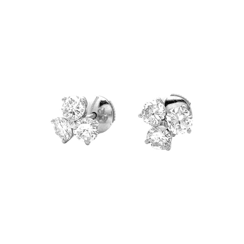 Boucles d'oreilles Boucles d'oreilles, platine et diamants. 58 Facettes 35346
