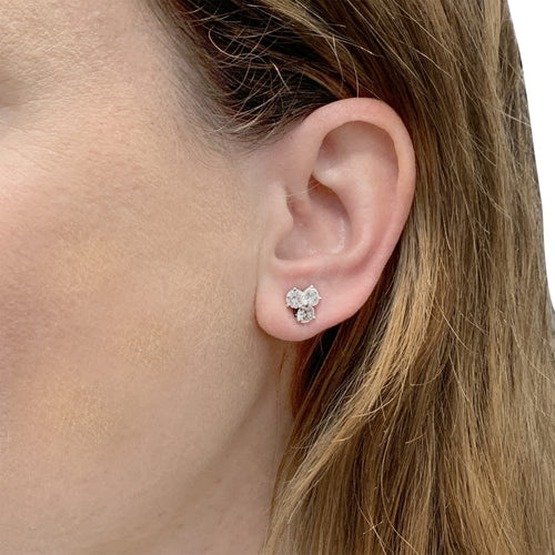 Boucles d'oreilles Boucles d'oreilles, platine et diamants. 58 Facettes 35346