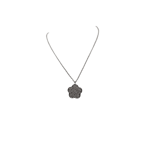 Collier Collier fleur en or blanc 18 carats et diamants naturels 58 Facettes