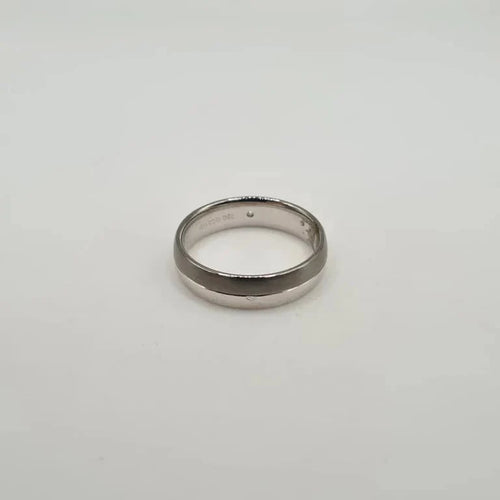 Bague 54.5 Alliance en or blanc 18 carats avec diamant naturel 58 Facettes