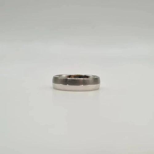 Bague 54.5 Alliance en or blanc 18 carats avec diamant naturel 58 Facettes