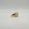 Bague 57 Bague bombée en or jaune 18 carats sertie de diamants anciens 58 Facettes