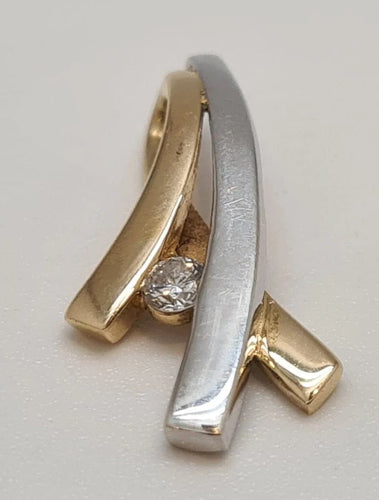 Pendentif Pendentif en or blanc et jaune 18 carats, diamants naturels 58 Facettes