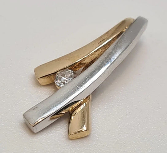Pendentif Pendentif en or blanc et jaune 18 carats, diamants naturels 58 Facettes