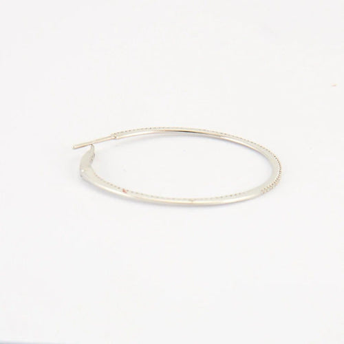 Boucles d'oreilles Créoles en or blanc et diamants 58 Facettes