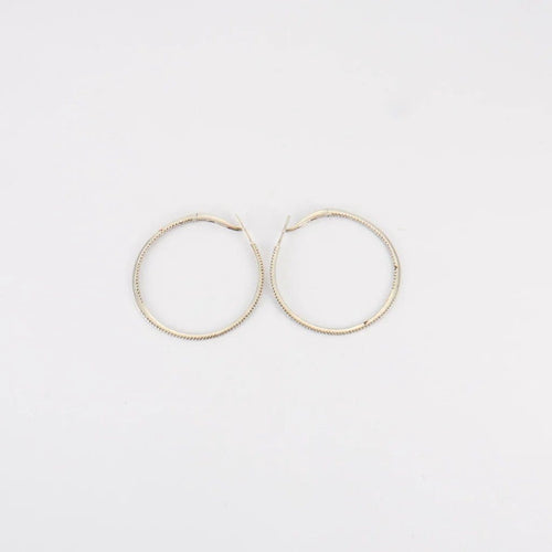 Boucles d'oreilles Créoles en or blanc et diamants 58 Facettes