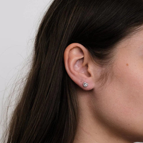 Boucles d'oreilles Boucles d'oreilles cœurs en or blanc et diamants 58 Facettes