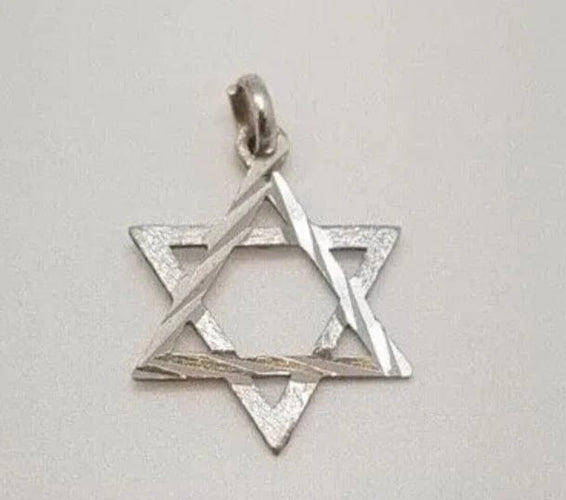 Pendentif Pendentif Étoile de David en or blanc 14 carats 58 Facettes