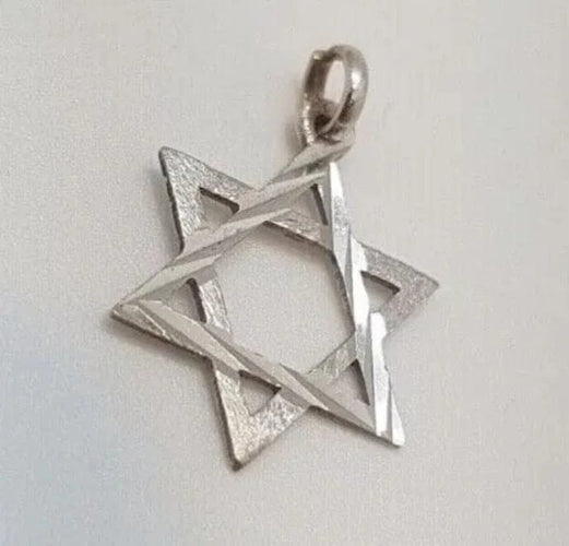 Pendentif Pendentif Étoile de David en or blanc 14 carats 58 Facettes