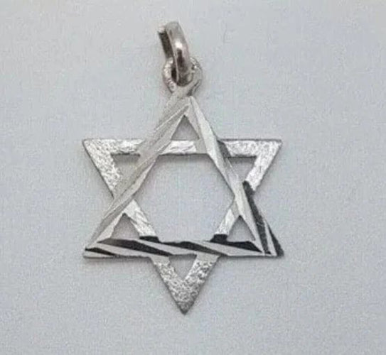 Pendentif Pendentif Étoile de David en or blanc 14 carats 58 Facettes