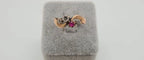 Bague 55 Bague en or jaune, rubis et diamants 58 Facettes