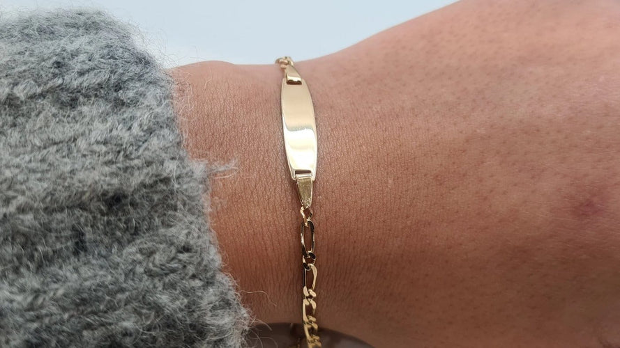 Bracelet Gourmette en or jaune 18 carats 58 Facettes