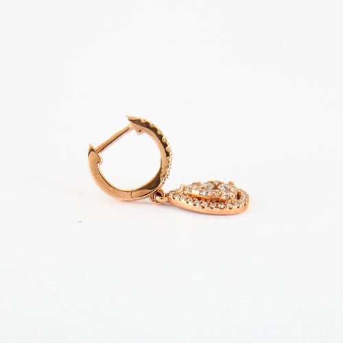 Boucles d'oreilles Boucles d'oreilles goutte en or rose et diamants 58 Facettes