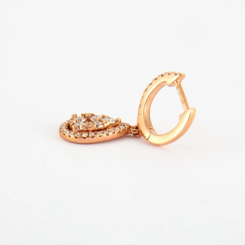 Boucles d'oreilles Boucles d'oreilles goutte en or rose et diamants 58 Facettes