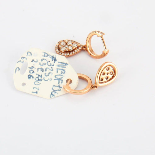 Boucles d'oreilles Boucles d'oreilles goutte en or rose et diamants 58 Facettes