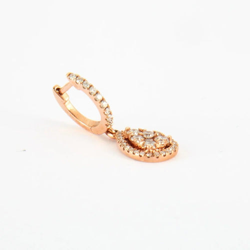 Boucles d'oreilles Boucles d'oreilles goutte en or rose et diamants 58 Facettes