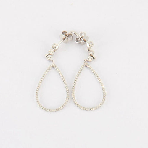 Boucles d'oreilles Boucles d'oreilles en or blanc et diamants 58 Facettes