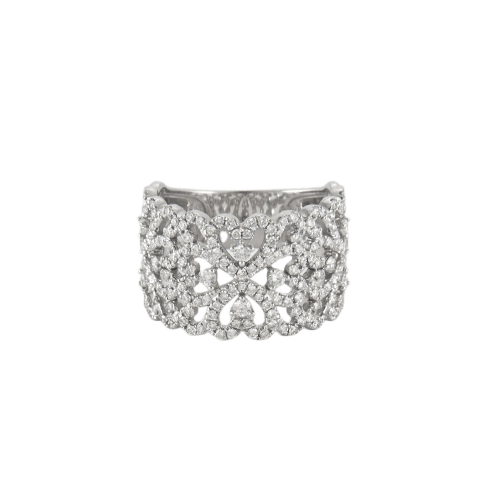 Bague 53 Bague en or blanc et diamants 58 Facettes