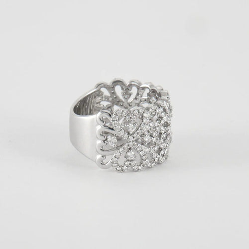 Bague 53 Bague en or blanc et diamants 58 Facettes