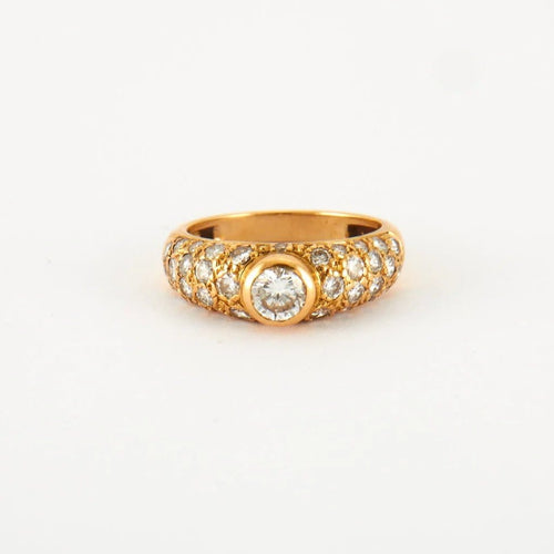 Bague 55 Bague en or jaune 18 ct et diamants 58 Facettes